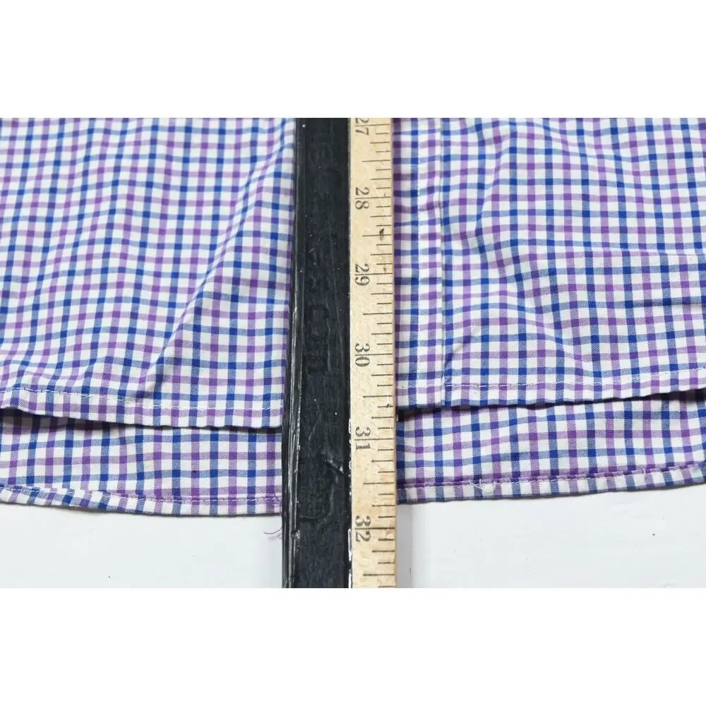 Polo Ralph Lauren Stanton Shirt Mens XL Purple Blue Check Long Sleeve Button-Up